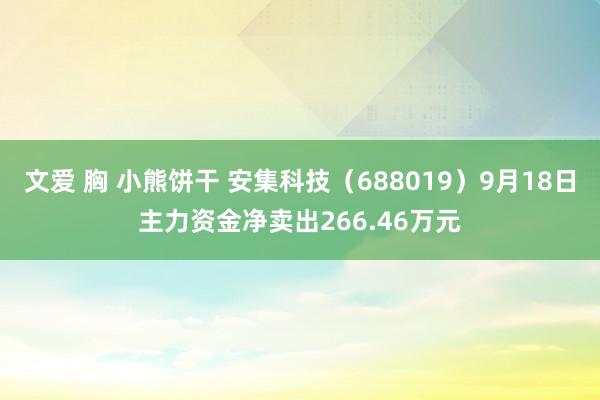 文爱 胸 小熊饼干 安集科技（688019）9月18日主力资金净卖出266.46万元